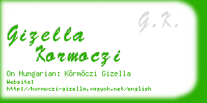 gizella kormoczi business card